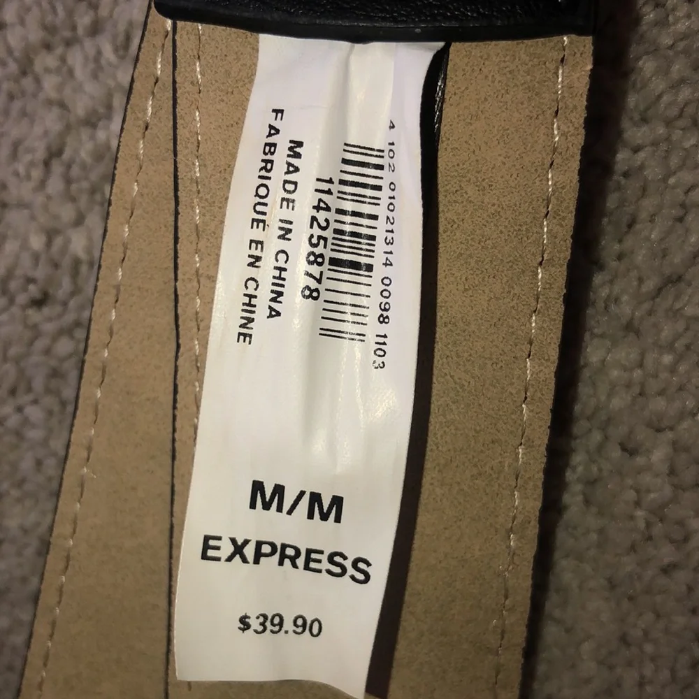 Express Synthetic leather,‎ Black ,Gold double circle buckle women’s medium